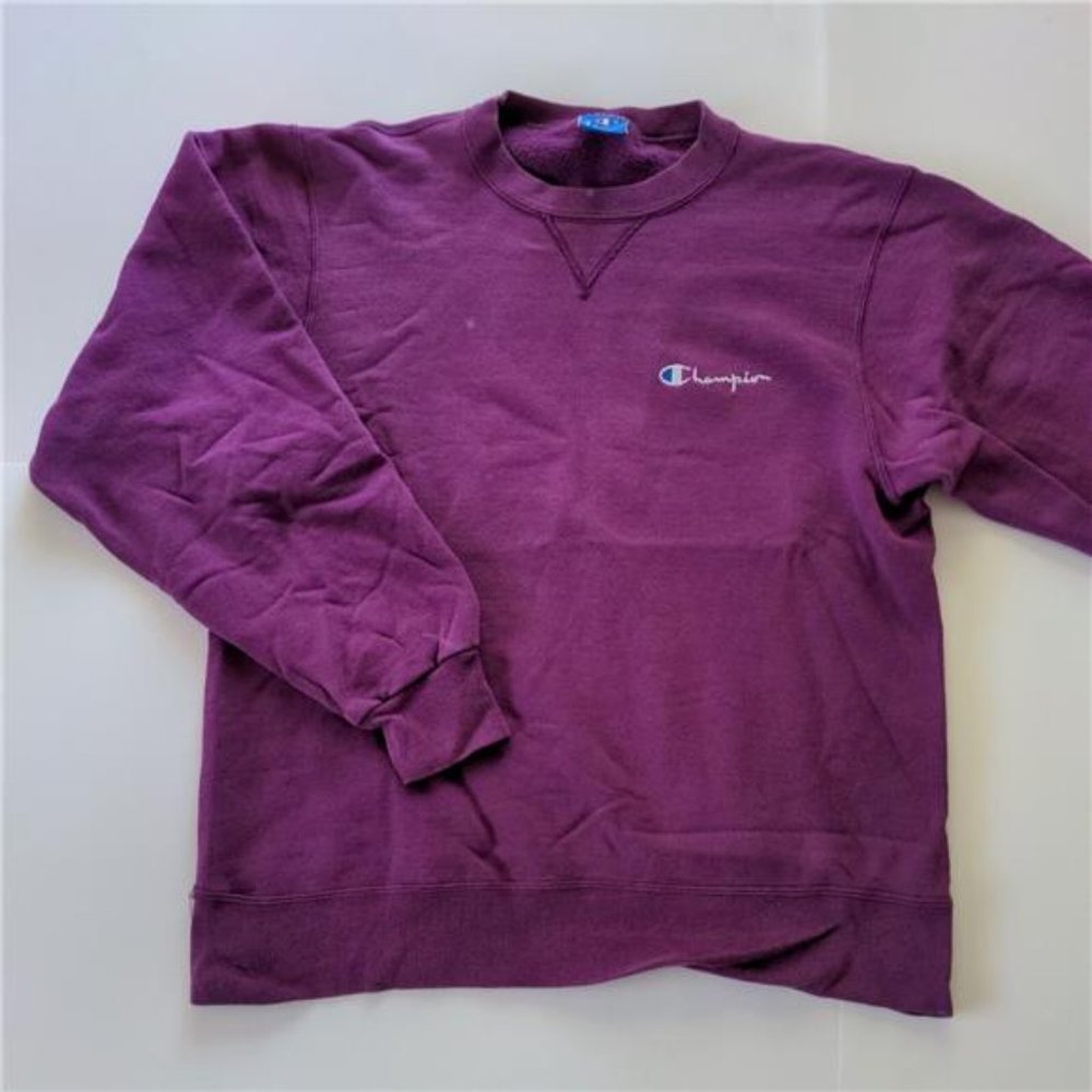 Vintage Champion Sweater Adult XL Purple Crewneck Sweatshirt Pullover USA Mens